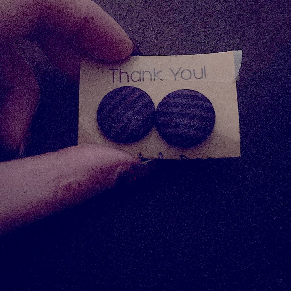 Purple and black striped earrings